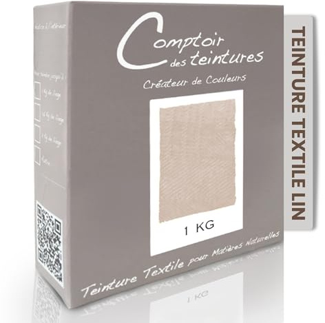COMPTOIR DES TEINTURES – Teinture Textile – Mélange Lin (pour 1kg linge) – Teintures Durables pour Draps, Serviettes et Nappes – Facile à Utiliser en Machine à Laver ou à la Main