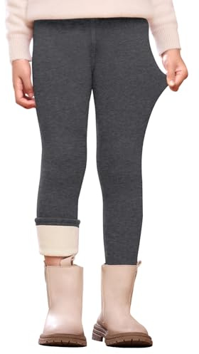 Vorvowry Termoleggings för flickor, mjuka, fodrade och stretchiga termobyxor, tjocka, mysiga och varma vinterleggings för barn
