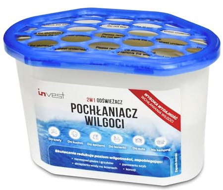 Invest Déshumidificateur avec recharge de 230 g de granulés pour cuisine, salle de bain, salon, sans électricité, absorbeur d'humidité (12)