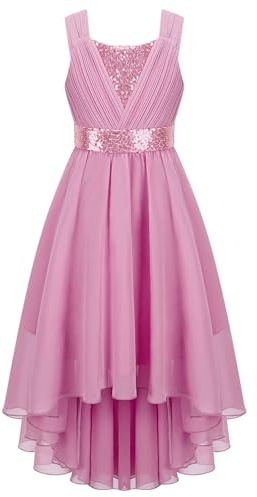 Yiesvsov Robe De Filles Festive Robe De Demoiselle D Honneur Paillettes Princesse Soirée Bal D Anniversaire Fête