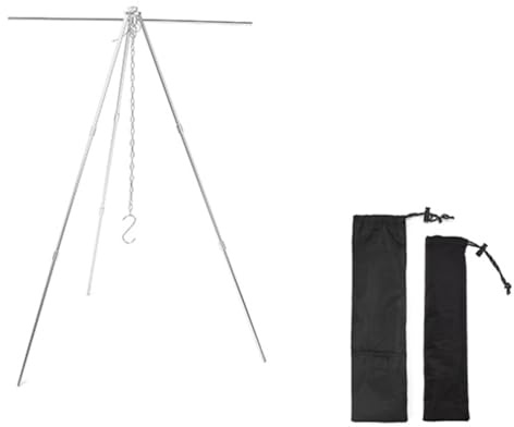 Flaroey Juego de de trípode de aleación de aluminio para exteriores de color, juego de portátiles, soporte retráctil para macetas colgantes