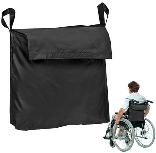 Bolsa para Silla de Ruedas Bolsa Silla de Ruedas Gran Capacidad en Almacenamiento Puede Guardar Objetos Grandes Como Mantas y Libros Ideal para Andadores Motocicletas 37 X 14 X 37cm Negro