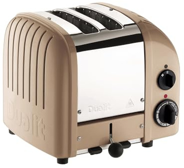 Dualit Classic 2 Slice Vario Toaster, Stainless Steel, Hand Built in the UK, Replaceable ProHeat Elements, Defrost Bread, Mechanical Timer, Replaceable parts, Sandstone, 20462