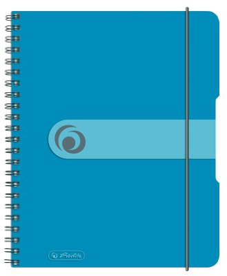 Herlitz 11293800 spiralblock A5 to go, 2-pack, träfritt papper, 80 ark, transparent blå