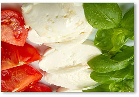Postereck - 0109 - Mozzarella, Tomate Basilikum Italien Küche Essen - Wandposter Fotoposter Bilder Wandbild Wandbilder - Poster - DIN A3-29,7 cm x 42,0 cm