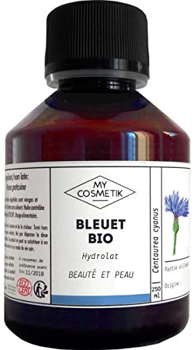 MY COSMETIK - Hydrolat de Bleuet BIO - Eau florale Certifiée Ecocert Cosmétique Biologique - Fabriqué en France - Apaisant, décongestionnant, purifie la peau - 50 ml