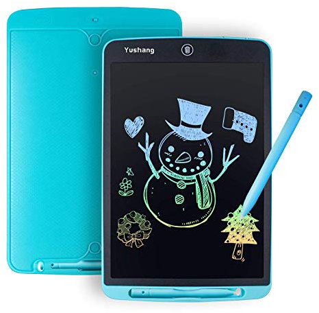 YUSHANG Tableta de Escritura LCD-12 Tableta de Dibujo LCD Colorida Aldult Bloc de Notas LCD Pizarra de Escritura LCD Portátil Utilizada para Escribir Pintura y Notas(Azul-12)