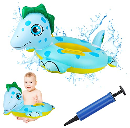 Anello di Nuoto a Forma di Pony Blu, Salvagente Neonato Galleggiante Gonfiabile del Bambino Dell'anello di Nuoto del Bambino Baby Float Salvagente con Seggiolino Bambini Piscina Giocattolo,Blue