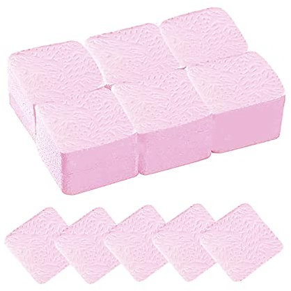 Yoezuo 300 Piezas Sin Pelusas Toallitas para Uñas, Almohadillas para Limpiar Uñas, Almohadillas se Algodón para Limpiar el Pegamento Esmalte de Uñas(Rosa)