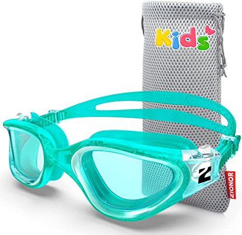 ZIONOR G1MINI - Occhialini da nuoto per bambini, polarizzati/non polarizzati, comodi per bambini, anti nebbia, protezione UV, per ragazze e ragazzi (anni 3-14)