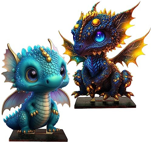 ODIWEN Diamond painting, Diamond Painting Drachen, 2 Stücke 5D Diamond Painting Ornamente, DIY 5d Diamant malerei Kits, Pterosaurier Bilder, 5D Diamant Full Malerei, Diamant painting