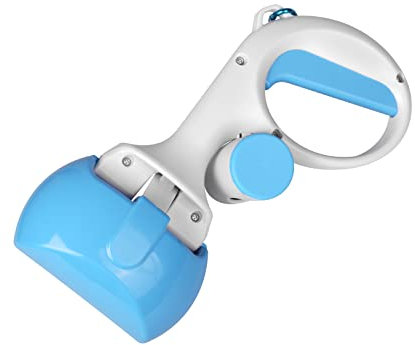 Pet Pooper Scooper for Dogs and Cats with Trash Bags Holder, Non-Breakable High Strength Material Poop Scooper for Easy Grass and Gravel Pick Up(Including a roll of Trash Bag) (Blue)