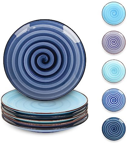 Selamica Keramik Dessertteller 6er Set, Ø 15,2 cm Kleine Teller Set, Kuchenteller, Speiseteller, Pastateller, Geschirr für Kuchen, Snacks, Beilage, Mikrowelle Spülmaschinenfest