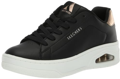 Skechers Women's Uno Courted Style, Black Leather/Rose Gold Duraleather, 3 UK