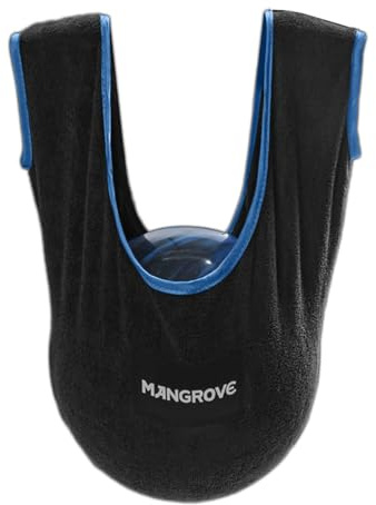 Mangrove Bowling Ball Polisher, Microfiber Bowling Towel See-Saw for Bowlers, Large Washable Bowling Shammy Seesaw, Ball Cleaner Holder Bag (Black)