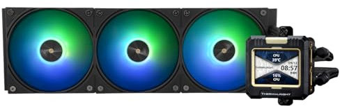 Thermalright FW360 Black ARGB CPU AIO Cooler,PC 360 Specification Water Cooler System,IPS LCD Screen with 320x240 Resolution,for AM5&Intel LGA1700/1851,CPU Cooler Comes with 2.4-inch LCD Display