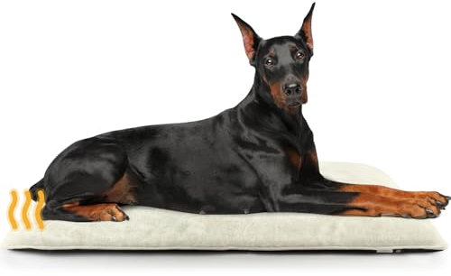 Mora Pets Hundematte Waschbar Hundedecke Wasserdicht & rutschfest Wärmedecke für Hunde Selbstheizende Decke Thermodecke Hund Hundebett für Kleine Mittelgroße Grosse Hunde Beige 122 x 74 cm