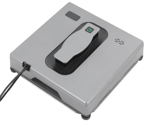 Pulitore per finestre a doppio getto d'acqua ultra piatto, colore grigio argento con telecomando e controllo APP per cellulare, per casa, edifici, grattacieli