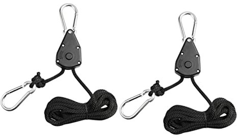 SUPVOX Suspendues Pour Lampes De Culture Réglables Crochets De Levage En Nylon Et Alliage De Zinc, Lot De 2 Pièces Pour Jardin Intérieur, Hauteur Adaptable Poulie Plastique Intégrée