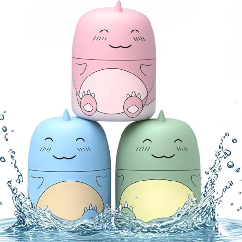 CloudMades Cute Dinosaur-Shaped Toilet Bowl Cleaner Bottle, Bathroom Toilet Tank Cleaner with Ocean, Jasmine, and Peach Scent,Three bottles can be used for 9 months (Ocean&Peach&Jasmine)