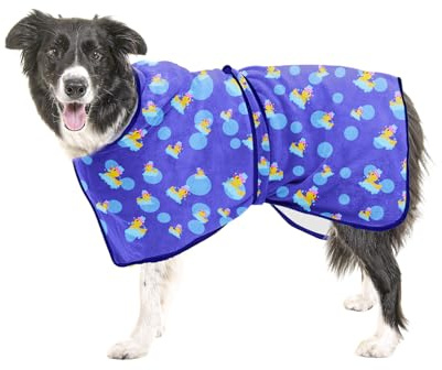 NACOCO Dog Bathrobe Towel Microfiber Pet Drying Robes Moisture Absorbing Towels Coat for Dog and Cat(Yellow Duck,L)