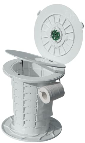 Toilette portatile da campeggio, supporta 400 kg, vasino leggero con coperchio, sedile secchio per barca, camion, comodino