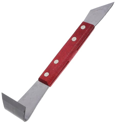 Veemoon Raspador de Corteza de Árbol Multifuncional para Jardinería y Huerto, Mango de Madera Doble Uso, Herramienta Manual Pequeña, 1 Unidad, Adecuado para Parques y Color Aleatorio