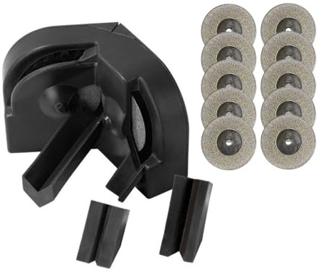 Set di affilatrici per punte da trapano, strumento elettrico ad alta precisione per la smerigliatura di punte da trapano a spirale con 10 dischi diamantati per la smerigliatura e 3 (Nera)