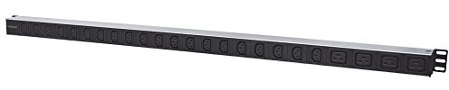 Intellinet 163675 Vertical Rackmount 24-Output Power Distribution Unit (PDU), 20 x C13 & 4 x Output C19, Removable Power Cable, Rear C14 Input