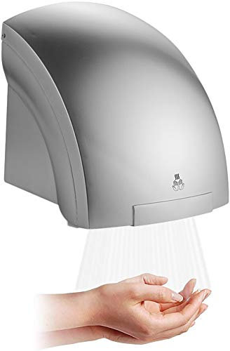 Asciugamani Elettrico - Asciugamani Elettrico ad Alta velocità Zero Automatico Secondo Avvio Rapido IPX1 Impermeabile Quick Dry Home, Commerciale,2000W / B:Silver