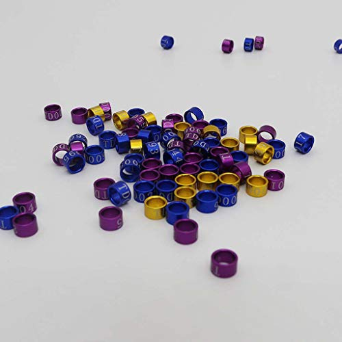 HAINAN 50 Pcs Mix Color Bird Foot Ring Bands Clip on Leg Rings for Pigeon Dove Chicks for Budgie, Cockatiels, Conures, Finches, Small Parakeets