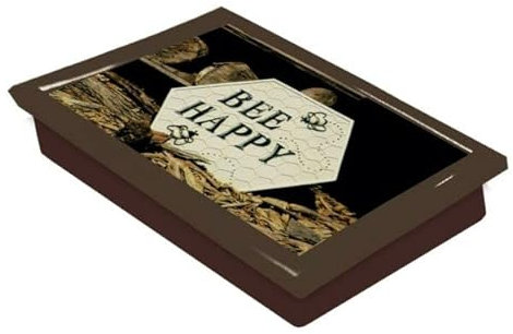 HOMION Bee Happy Cushioned Bean Bag laptray Home Laptop Tray Drinks Food Breakfast Lap Tray