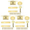 ECSiNG 3 Set Serratura Per Armadietto Lucchetto Per Portagioie Decorativo Squisito Con Chiavi E Viti Scatola Di Legno Vintage Serratura Per Mobili Scatola Piccola Serratura In Lega Di Zinco Oro