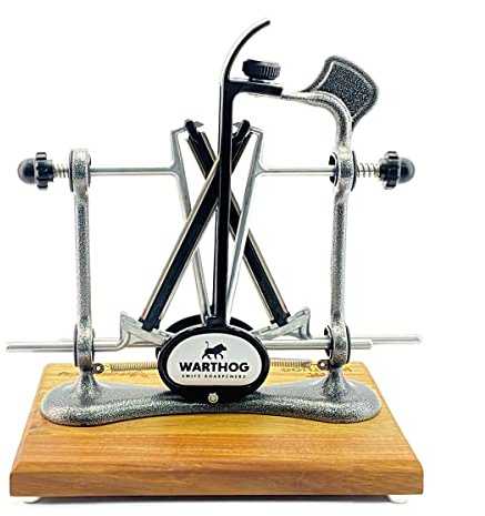 Warthog Elite A4 Knife Sharpener, Diamond Rods, Metal Frame, GM Grey