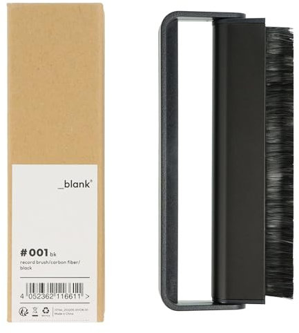 _blank #001bk | Spazzola per Dischi in Vinile | Fibra di Carbonio | Antistatica | Nero