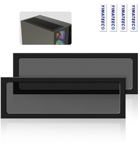 YIMATEECO PC Dammfilter 360 mm, 2 st Magnetiskt Anti-Damm Nylon Fläktfilter för Datorfläkt Datorfodral PC Kylfilter (Nyl, 120x360 mm, 2 st, svart)