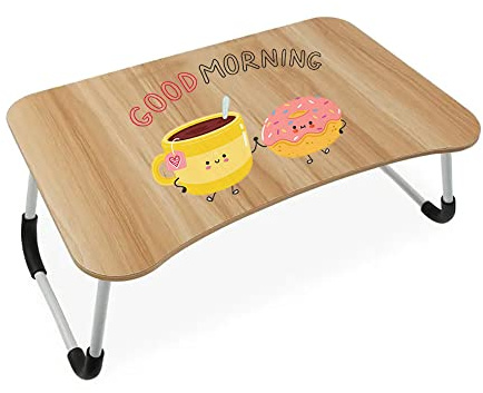 Tavolino da Letto Tavolo Pieghevole Adatto per Letto Divano Pavimento Vassoio per mangiare Marrone Regolabile multifunzione Personalizzato Idea Regalo San Valentino Natale Anniversario Compleanno 3