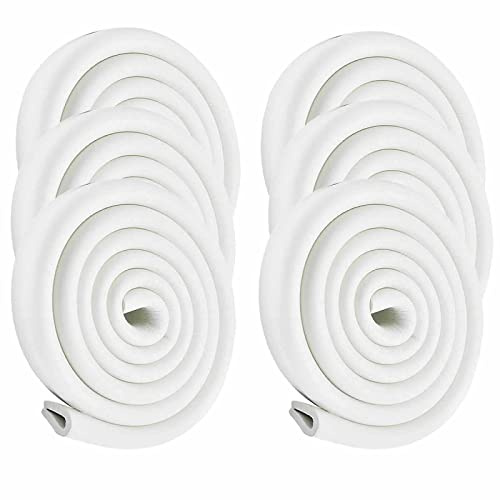 HIMRY® 12 meter U-format glasbord kantskydd, bord möbler kanter svamp kudde stötskydd, babysäkerhet bord skrivbord antikollision ränder (6 x 2 m) off white KXD7003 off-white