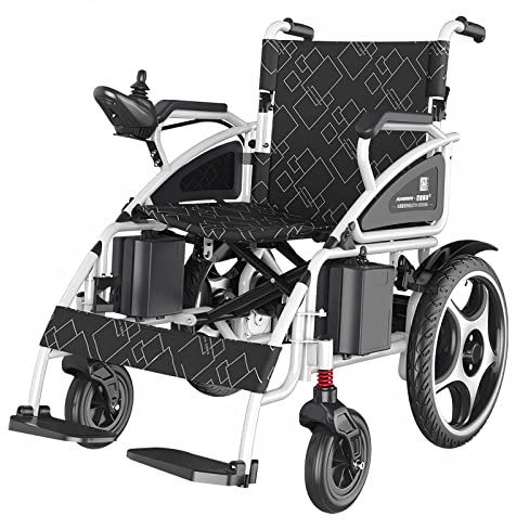 Bueuwe Ultraleicht Rollstuhl Elektrisch Faltbar Reiserollstuhl, Elektrische Rollstühle für die Wohnung, Intelligente Steuerung, Reichweite 20 Kilometer, Li-Ion Battery 12A, 32kg