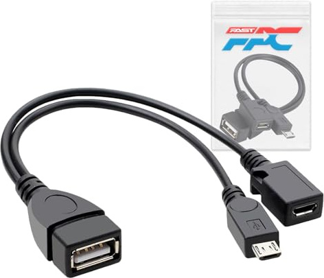 Adaptador micro USB OTG 2 en 1 divisor de cable de alimentación HDD, compatible con Amazon Firestick 4K TV Fire