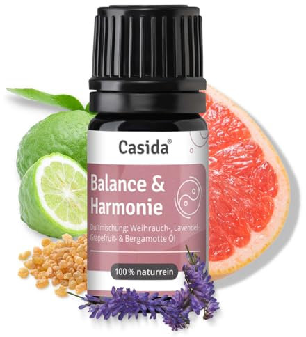 Casida Balance & Harmonie - Mezcla aromática con aceite de incienso, lavanda, pomelo y bergamota - 5 ml - 100% aceites esenciales naturales - aromaterapia
