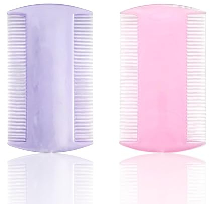 RIANZ® Peine para piojos de doble cara para niños y adultos, peine de plástico de dientes finos para eliminar piojos, caspa y liendres, reutilizable, cuidado suave del cuero cabelludo, multicolor