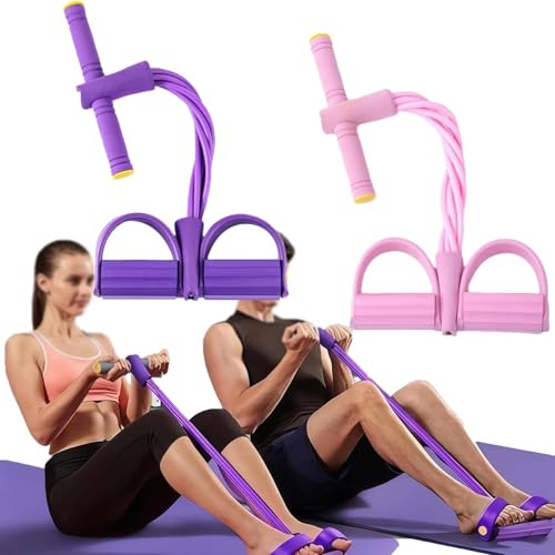 Corde De Tension éLastique 6 Tubes,Bande De Resistance Multifonctions,éLastique pour Abdominaux,Elastic Tubes for Bodybuilding/Yoga/Fitness, Abs, Arms and Legs, Home/Office/Gym (2PCS-A)
