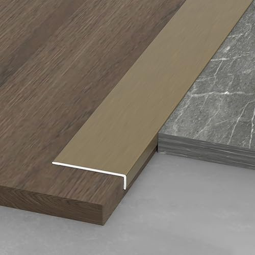Coayuou Tile Edging Strip 100cm* 3 Pcs Angle Profile Aluminum Trim Edging for Furniture, Walls, & Doors, Easy Install, Secure & Durable Ideal for Home/Office(Gebürstete Bronze,10X50mm)