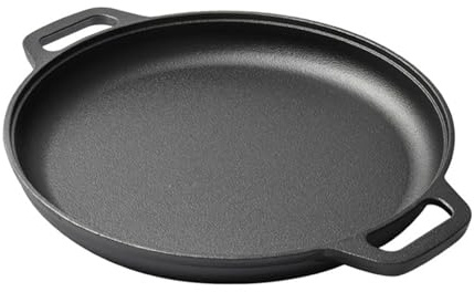 Hrtyvhin Pentole spesse aggiuntive in ferro battuto Padella a due facce Expert Heat Holding Piano cottura Forno Sicuro Padella in ferro battuto a corrente continua