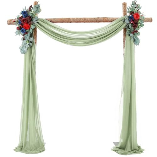NDLHXKFRP Decorazioni con Tende per Matrimoni, Tende da soffitto in Tessuto Chiffon Solido for Arco Matrimonio, Drappeggio in Multicolore(Grey-Green)