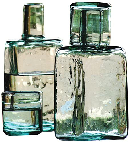 Kalalou CRL5134 Bedside Water Carafe and Drinking Glass, Green