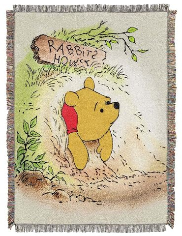 Disney Winnie Puuh Vintage Pooh gewebte Wandteppich, 121,9 x 152,4 cm Überwurfdecke, Polyester, 48 x 60