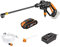 WORX 20V Cordless Pressure Washer Hydroshot WG620E.6, 22 Bar 120 L/H Compact Portable Pressure Cleaner with 2.0 Ah Battery, Fast Charger, PowerShare, Suitable for Car, Windows and Patio Cleaning