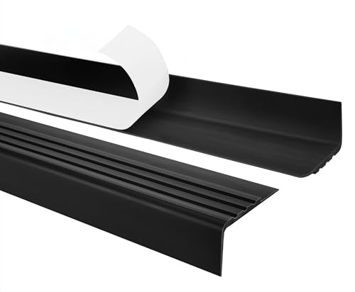Quest Trappkantprofil PVC självhäftande 30x27 mm halkfri – svart, 150 cm